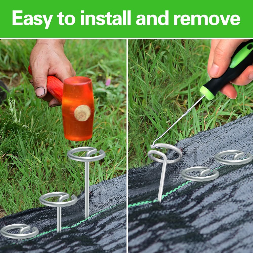 Bakulyor stakes inserted in turf demonstrating strong anchoring and wind resistance