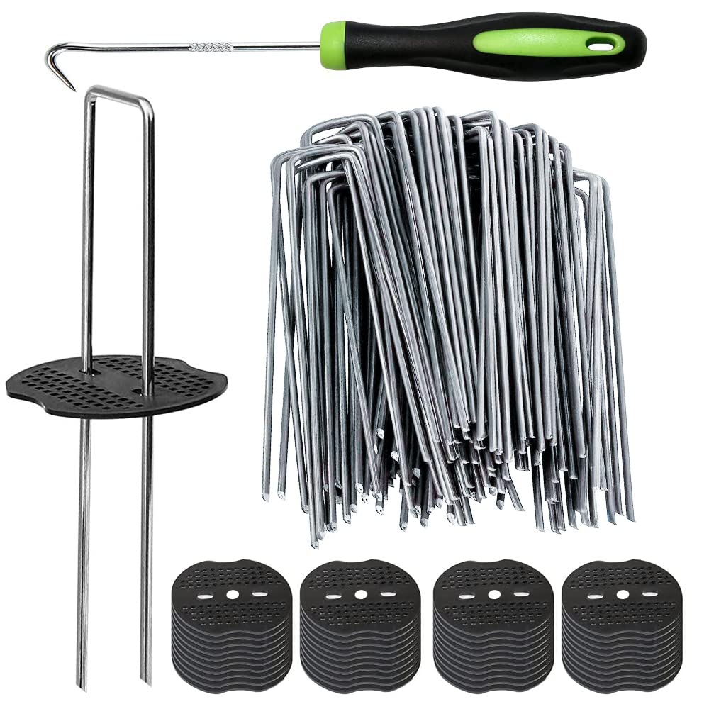 Bakulyor front package showing 200 galvanized staples and accessories for secure installs