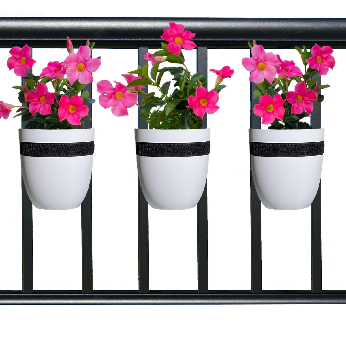 Balcony Buddies front view railing planter showing secure fit and easy install benefit