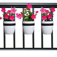 Balcony Buddies front view railing planter showing secure fit and easy install benefit