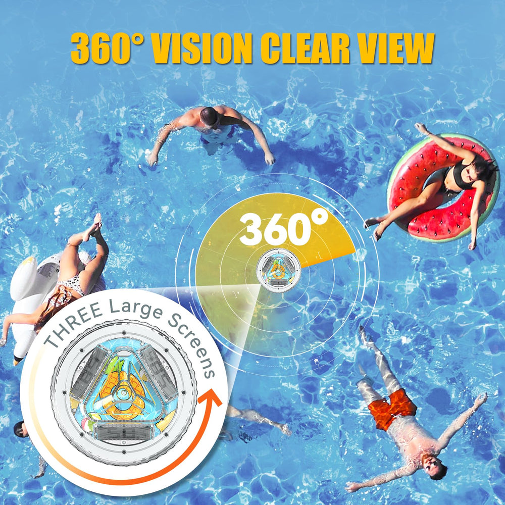 BaldrTherm floating in pool for visible temperature checks
