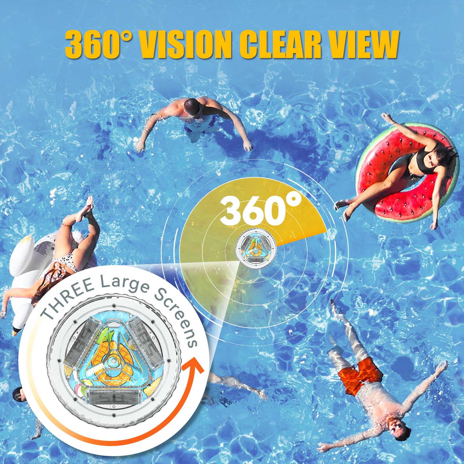 BaldrTherm floating on pool surface for ongoing temperature monitoring