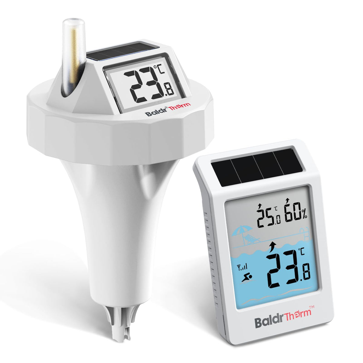BaldrTherm floating sensor front view showing clear digits for quick temperature checks