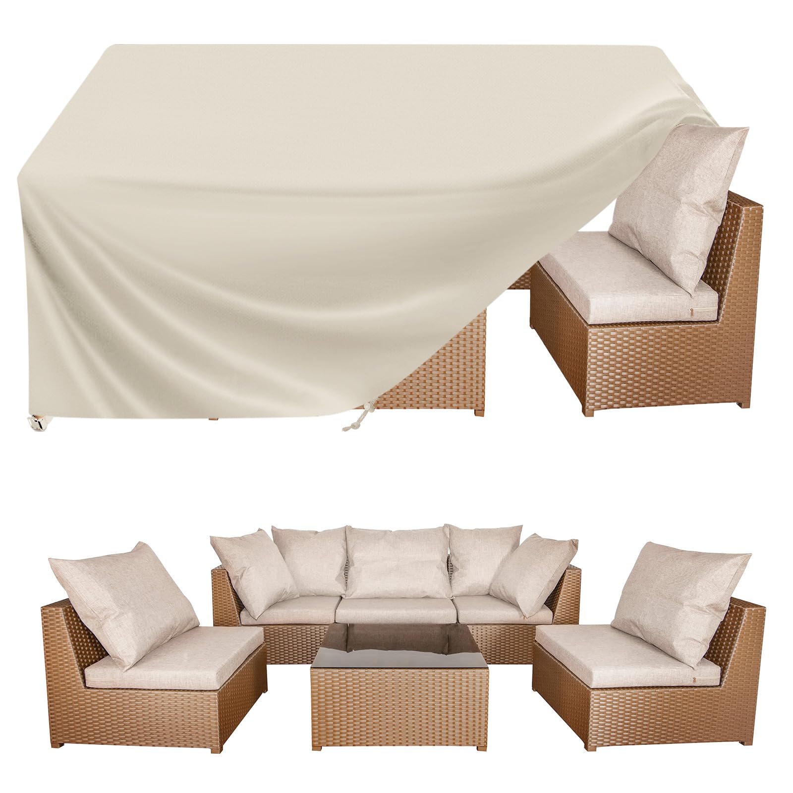 BALEINE front view patio table cover showing full waterproof protection