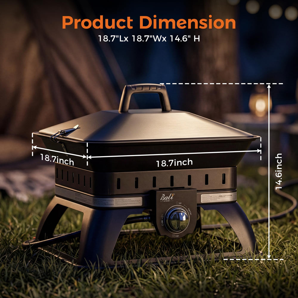 BALI OUTDOORS solid base detail illustrating anti-tilt safety