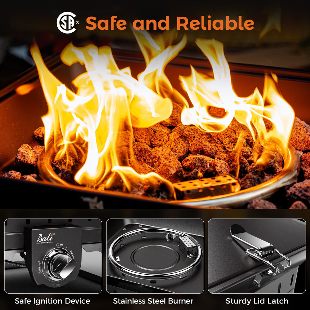 BALI OUTDOORS control knob and piezo ignition for instant startup