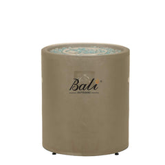 BALI OUTDOORS cover fitted on fire pit in yard protecting from rain