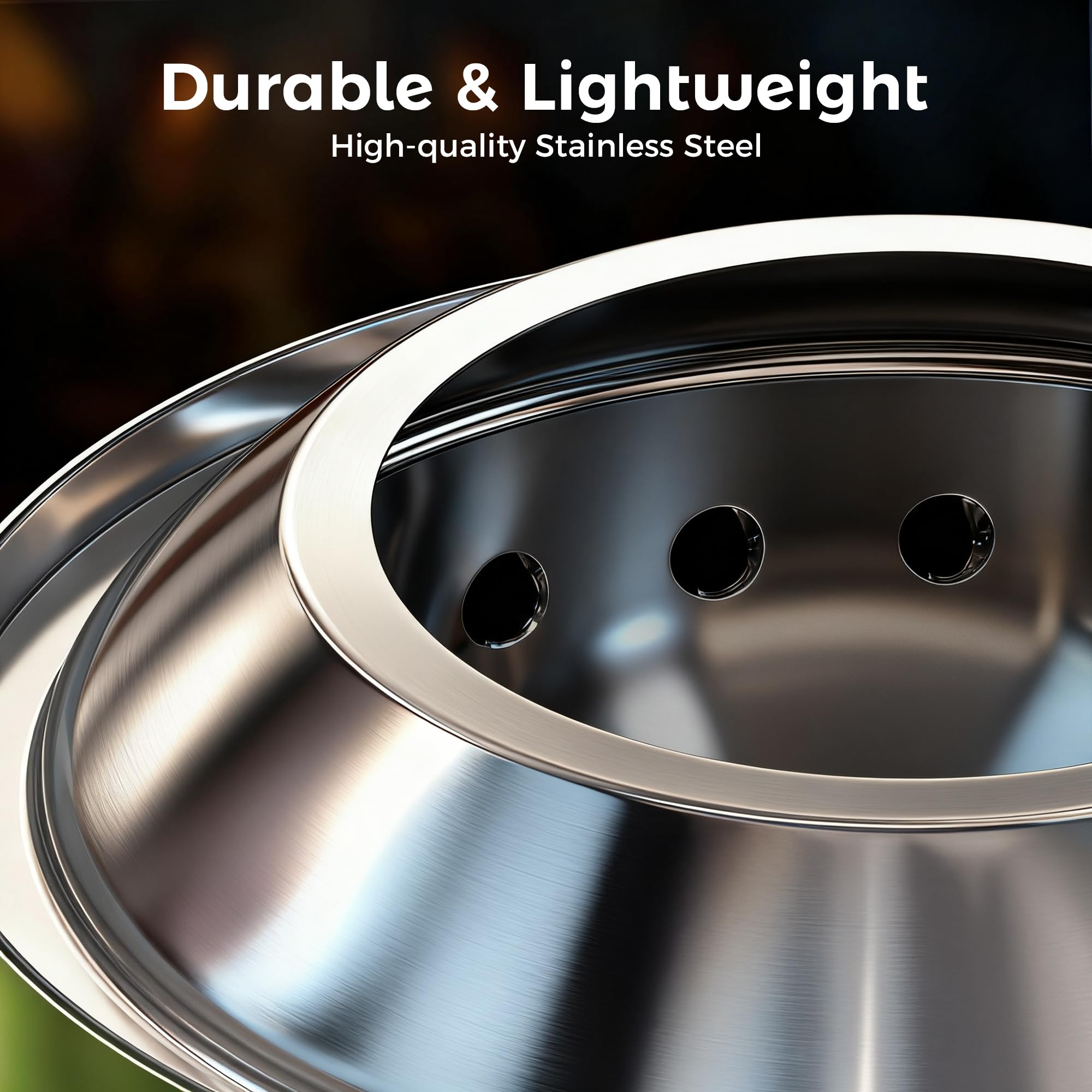 BALI OUTDOORS next to coffee mug to show compact 6.5-inch scale and tabletop suitability