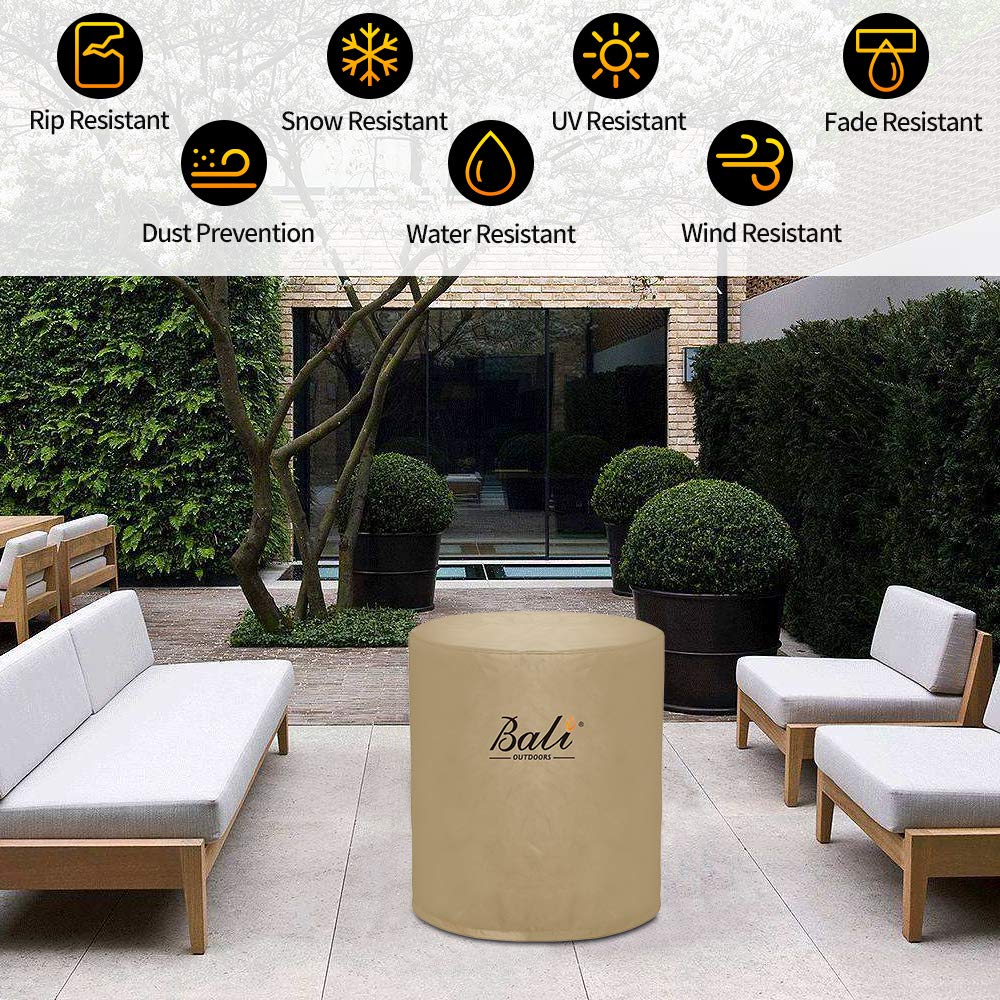 BALI OUTDOORS side profile showing dimensions and coverage benefit