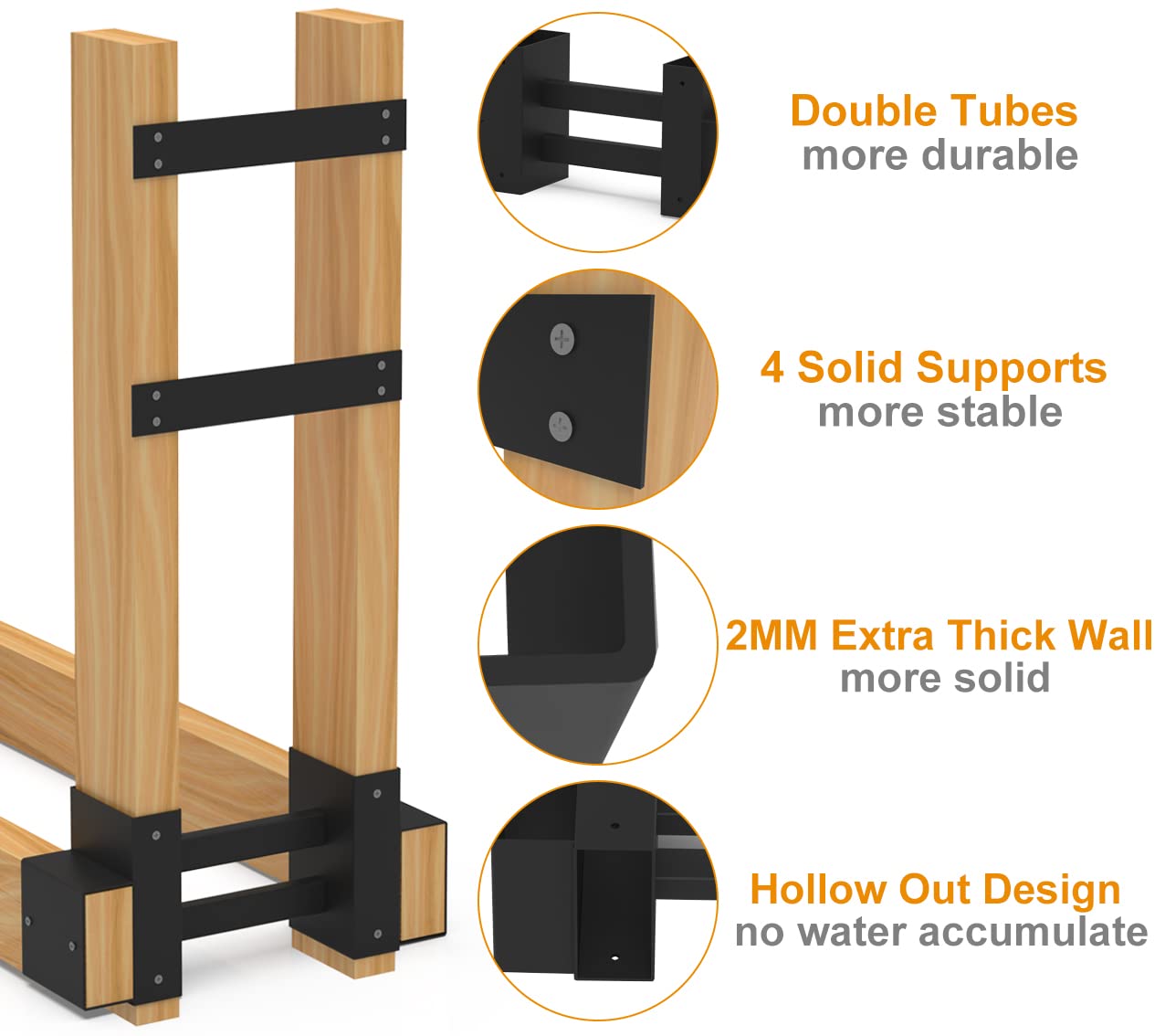 BALIE SPACE bracket mounted on 2x4 side profile demonstrating stable support