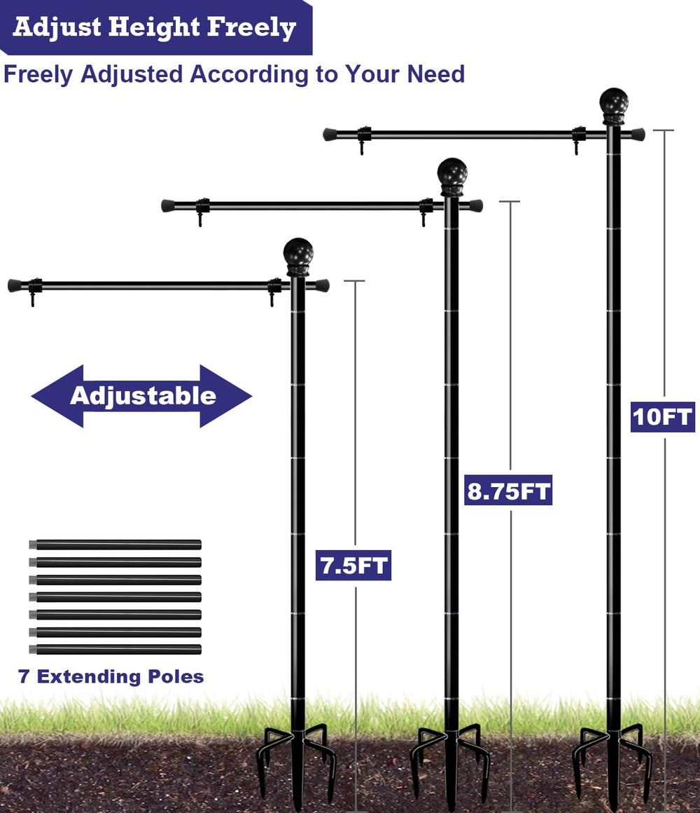 BALIE SPACE flagpole in yard with 3x5 flag for clear visibility