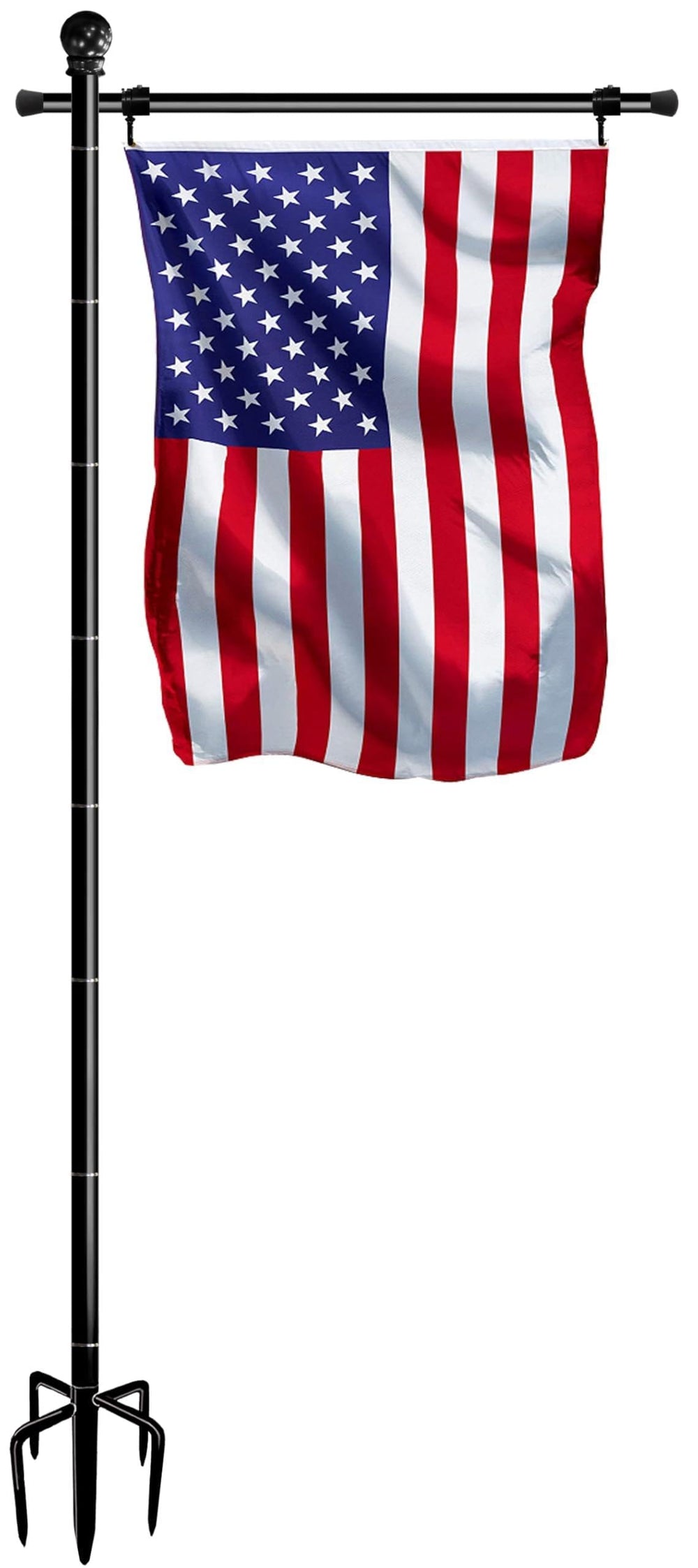 BALIE SPACE full-height flagpole front view showing stable display