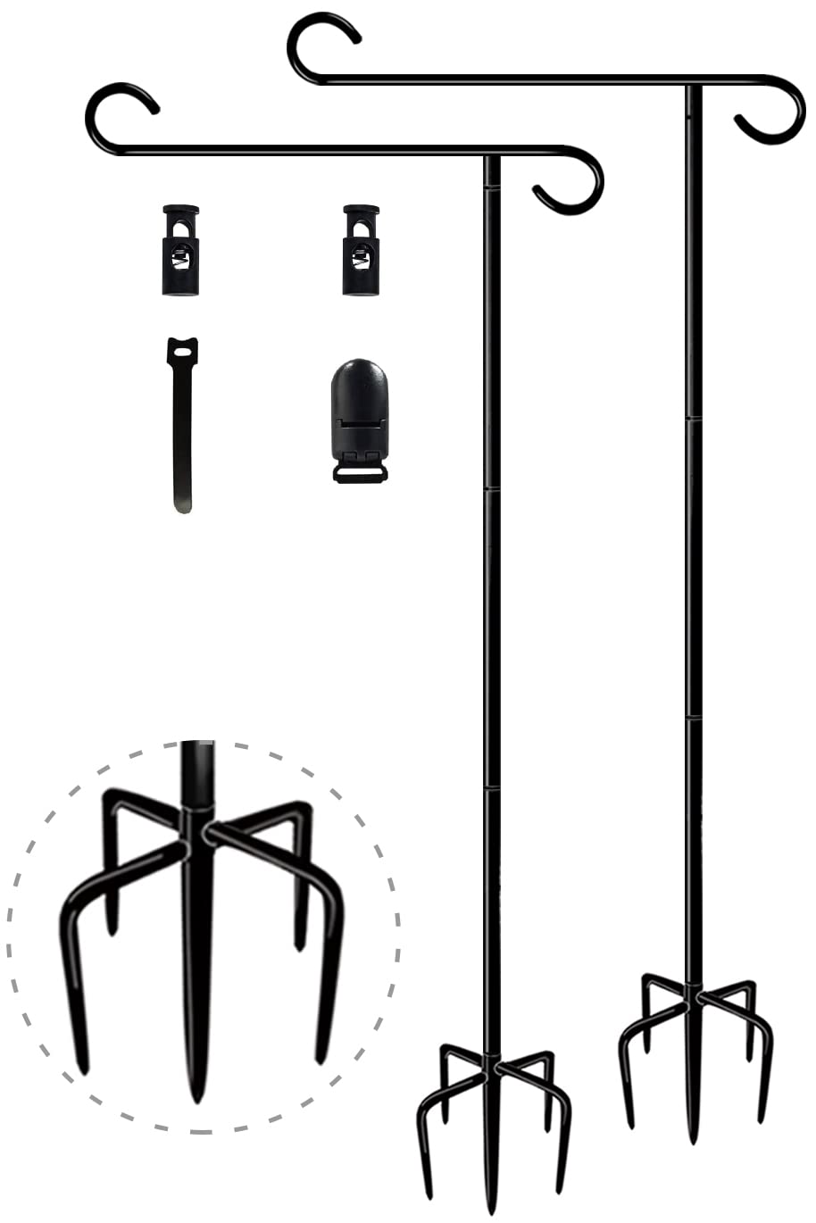 BALIE SPACE front view assembled flag pole showing full height and tidy display