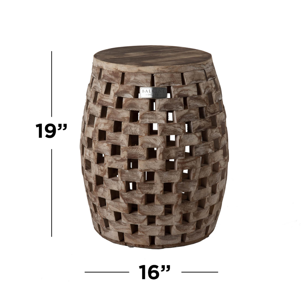 Balkene Home Maya oval stored under an overhang to demonstrate easy stacking