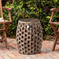 Balkene Home Maya oval top detail highlighting patina and durable surface