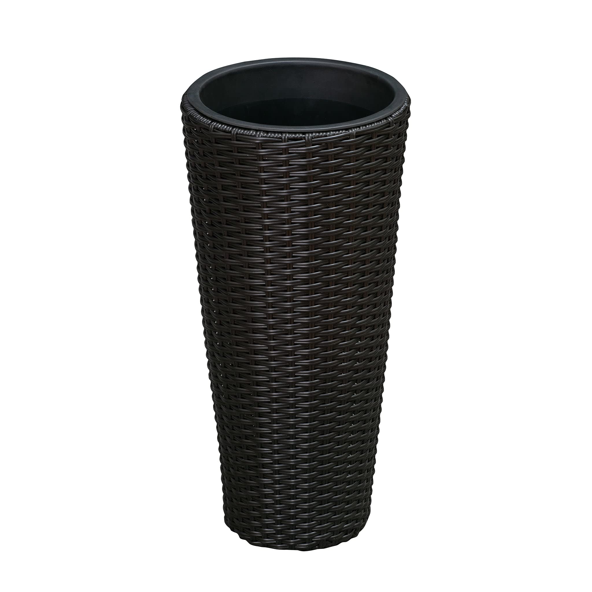 Balkene Home removable waterproof liner displayed outside the wicker planter for easy planting
