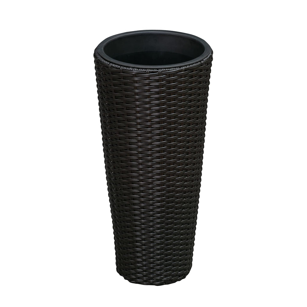 Balkene Home removable waterproof liner displayed outside the wicker planter for easy planting