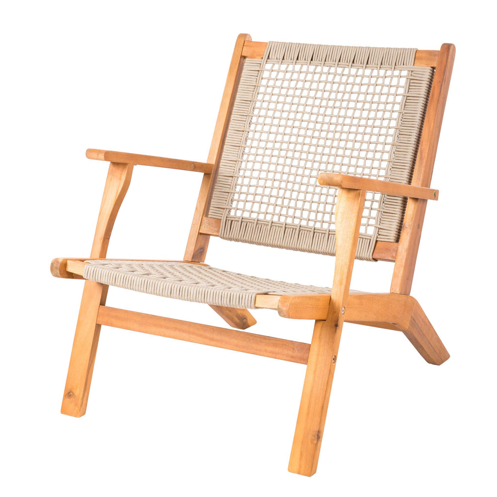 Balkene Home front view of Vega chair showing midcentury profile and outdoor appeal