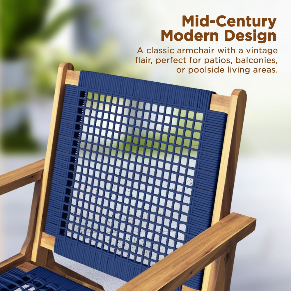 Balkene Home Vega chair beside patio table illustrating correct size and scale
