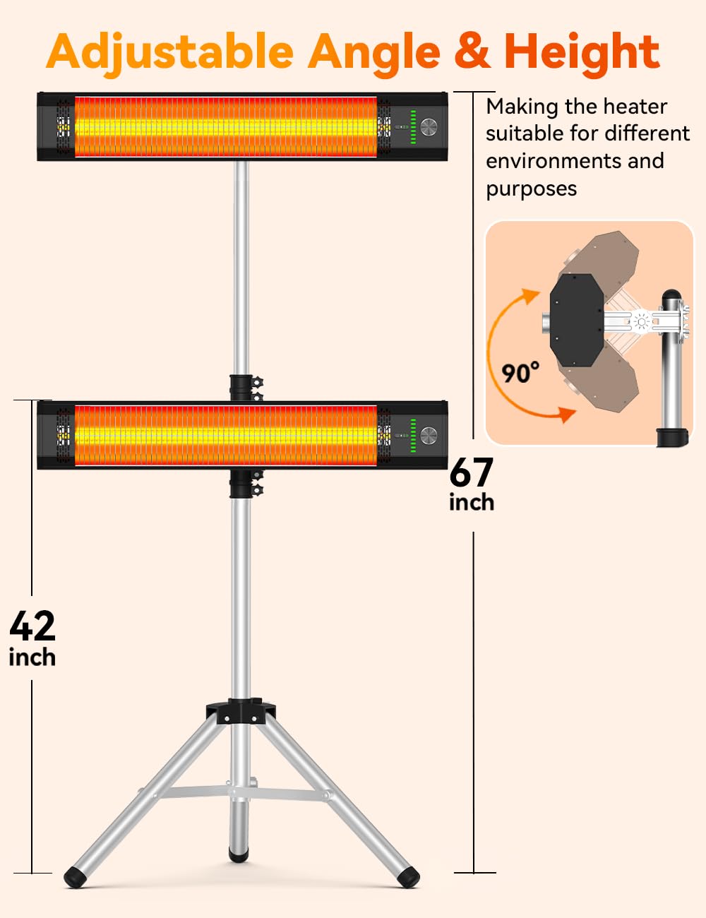 BALKO IP65 label on heater, weather-resistant protection for outdoor use