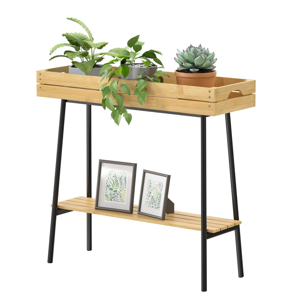 BAMBANG front view plant stand showing compact two-tier display and stability