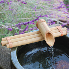 Bamboo Accents front view of three-arm spout showing balanced flow