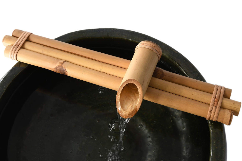 Bamboo Accents in basin scale comparison demonstrating size fit for containers benefit