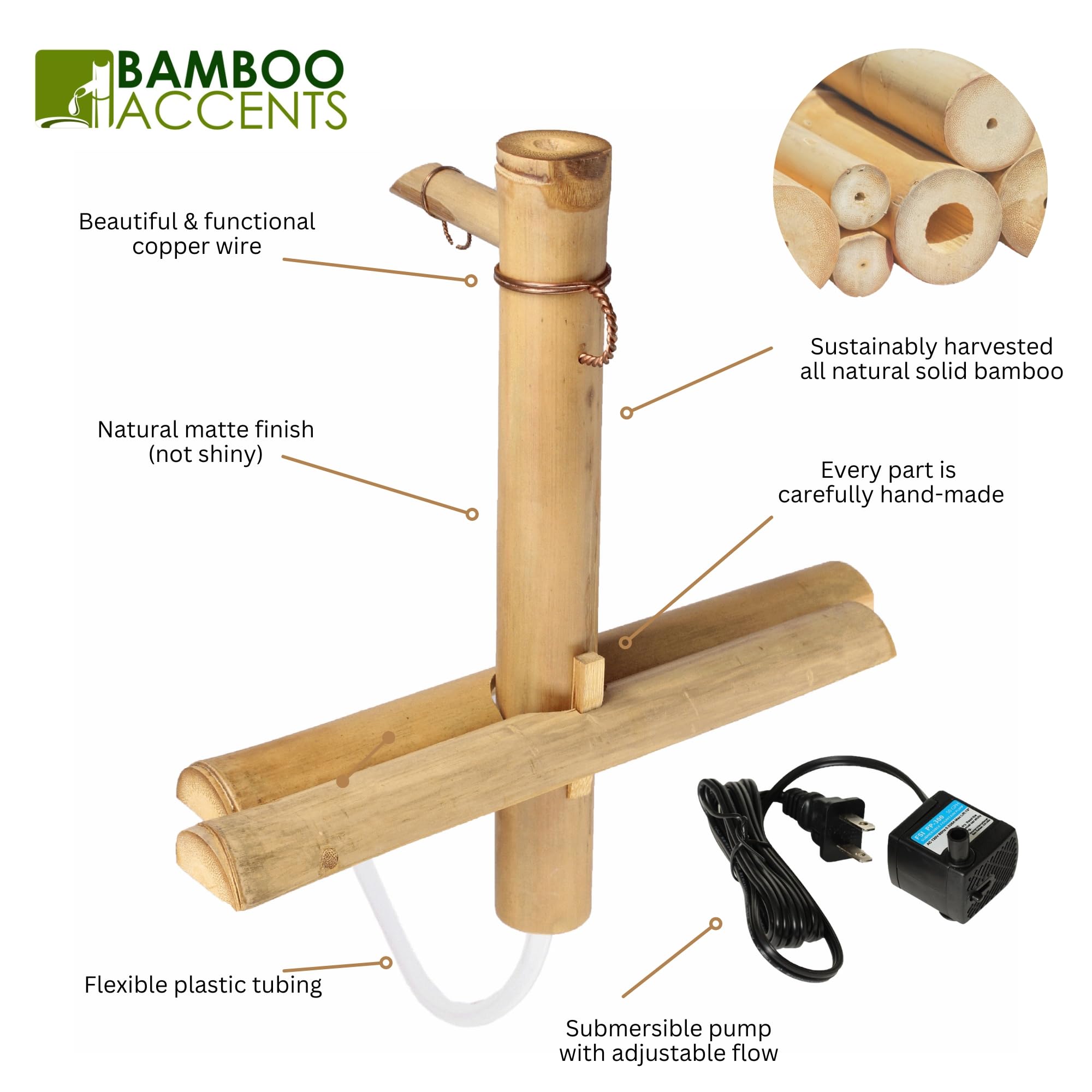 Bamboo Accents indoor tabletop display showing compact decorative benefit
