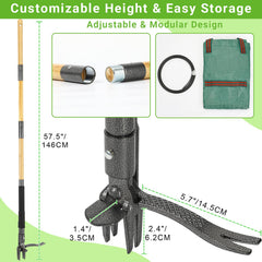 Bamda bamboo handle close-up, demonstrates comfortable ergonomic grip