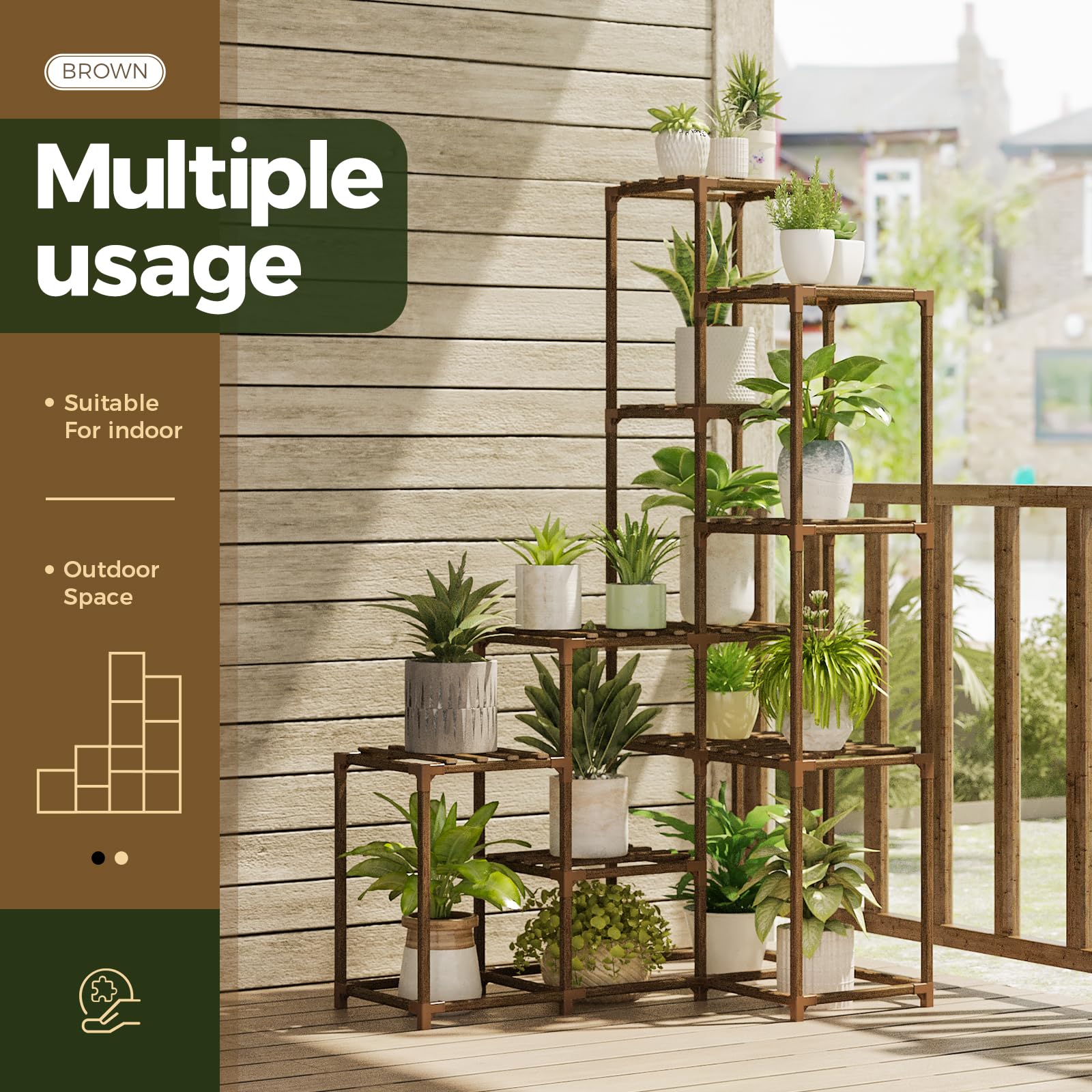 Bamworld assembled in living room corner demonstrating vertical plant organization advantage