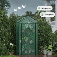 Bamworld greenhouse on a balcony with potted herbs benefiting from protected warmth