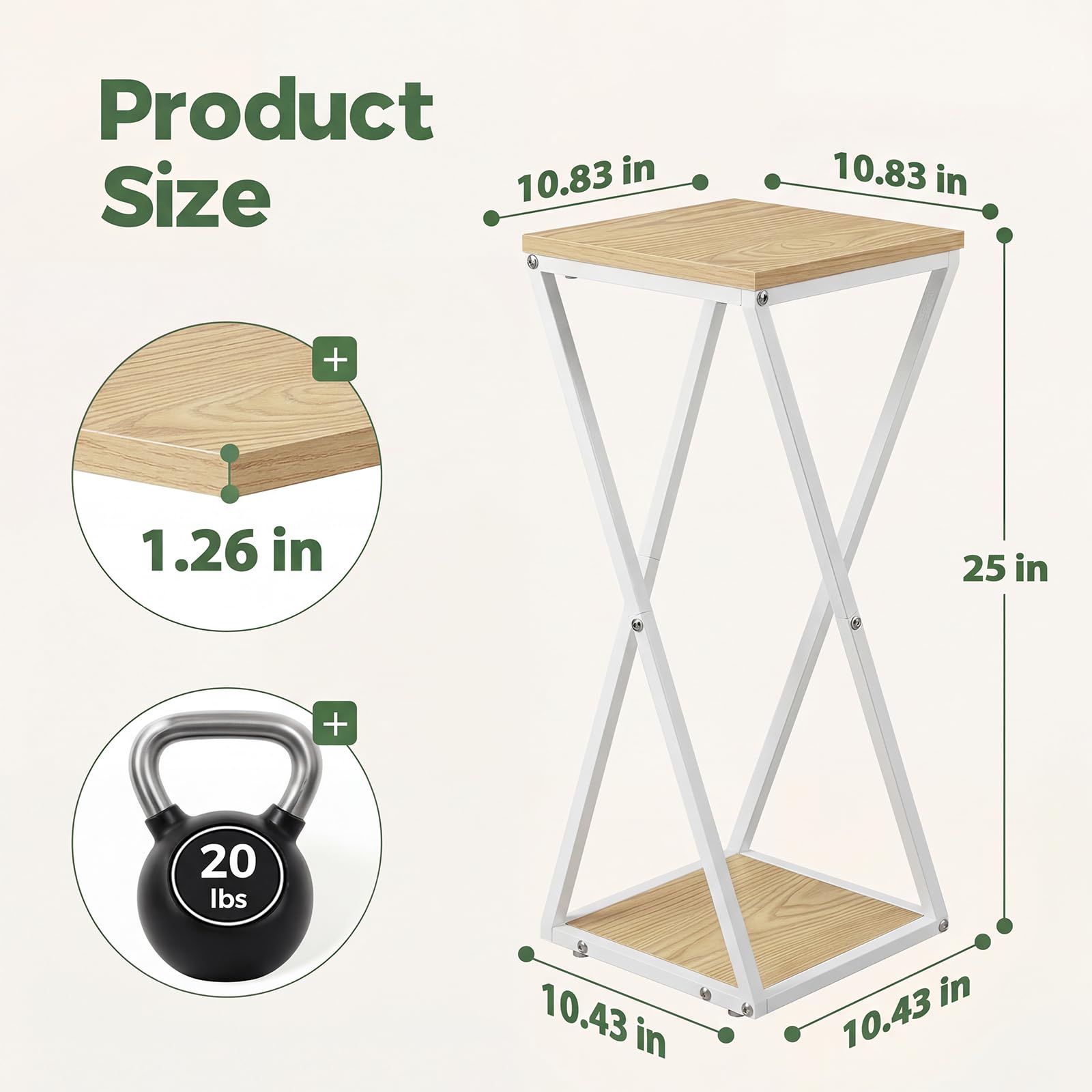 Bamworld close-up of wood-look shelf texture and metal bracket, highlights durable finish