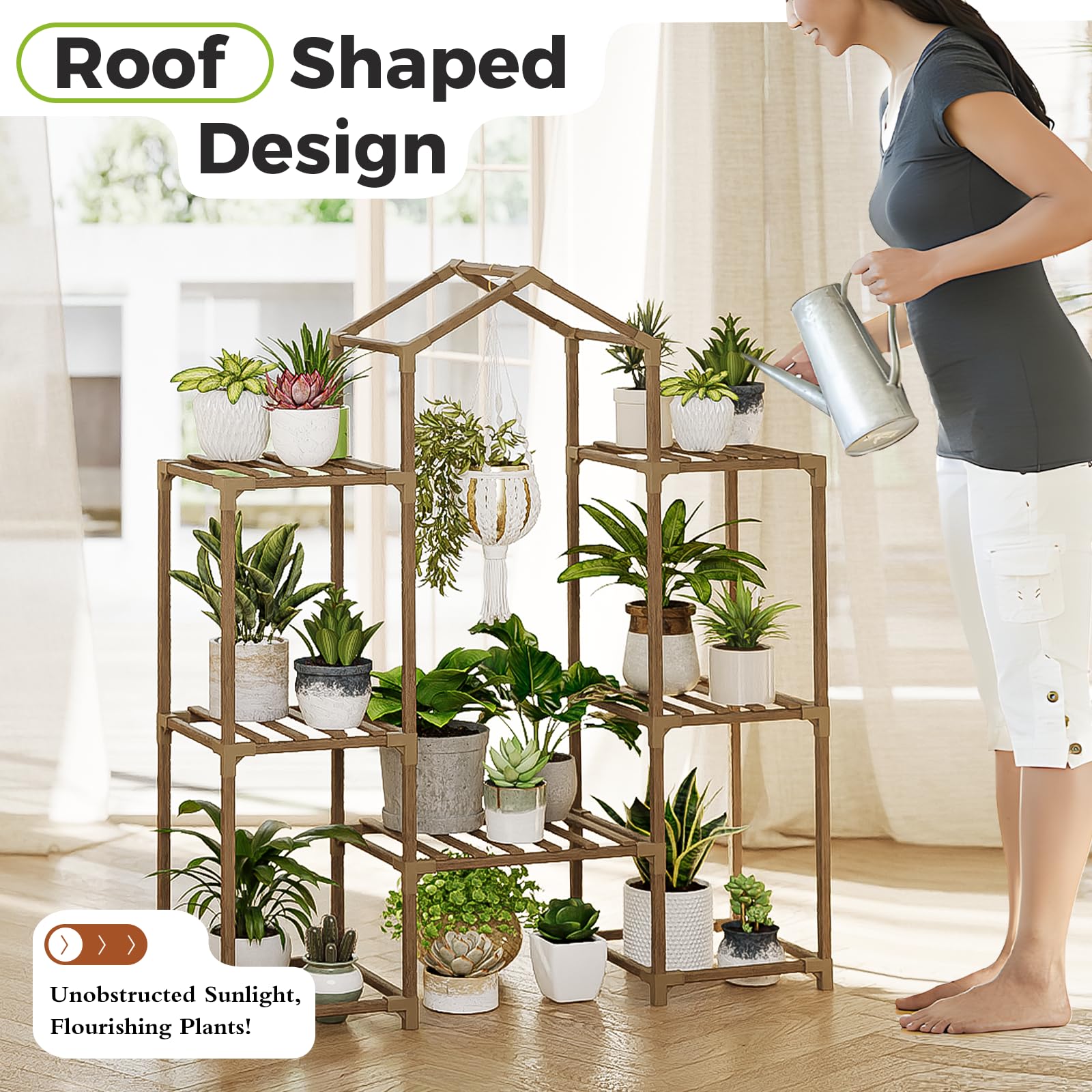 Bamworld roof-peak detail with hook for hanging plants and convenience