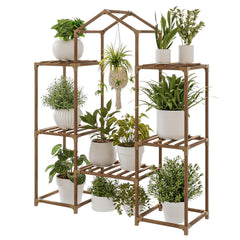 Bamworld front view of plant stand highlighting shape and storage benefits