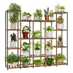 Bamworld front view large plant shelf shows capacity and neat display benefit
