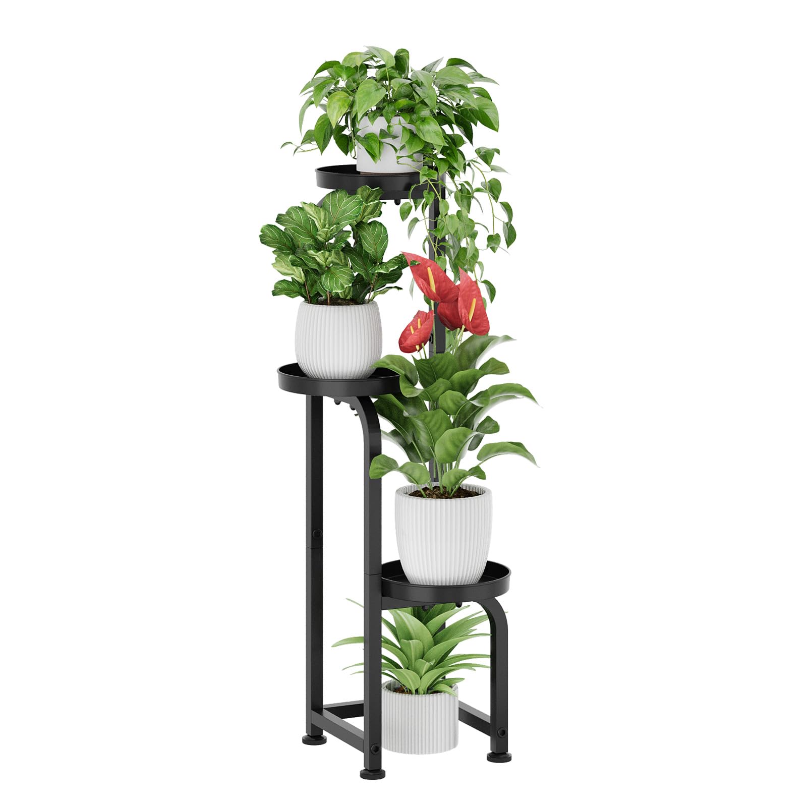 Bamworld front view of tall plant stand showing sleek corner fit and height advantage