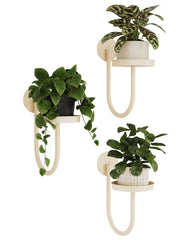 Bamworld front view of white wall plant holder showing stable support