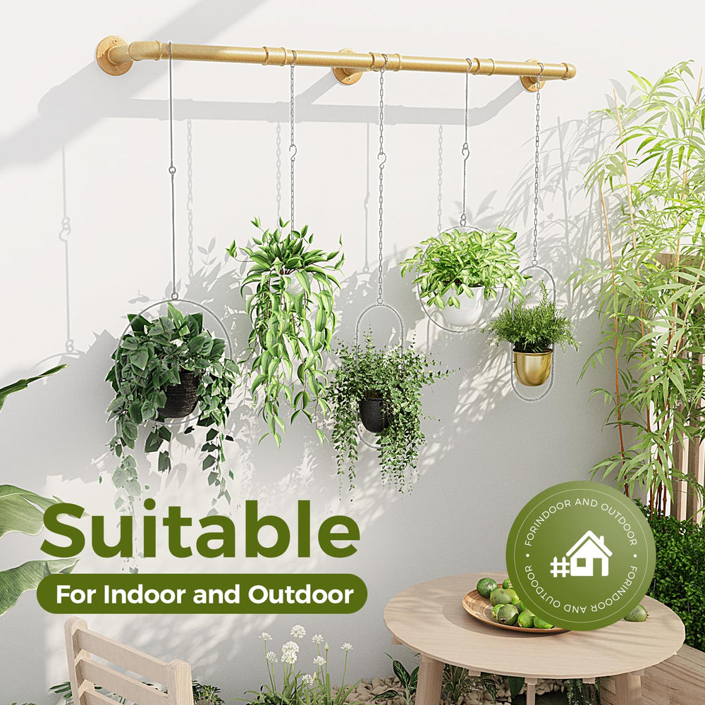 Bamworld hanger on balcony with plants illustrating stylish greenery and vertical use