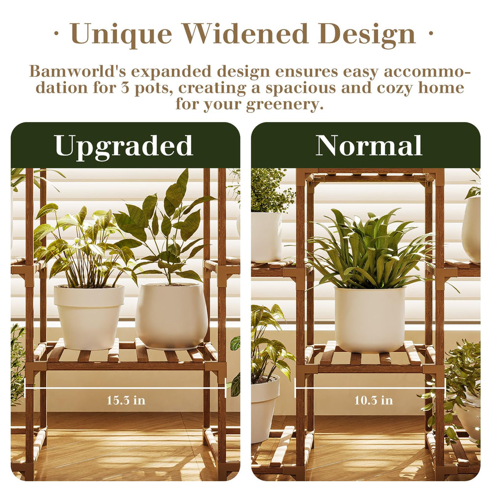Bamworld plant stand on balcony demonstrating protected outdoor use and style