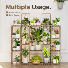 Bamworld lifestyle balcony setup with plants on shelf adding greenery and style