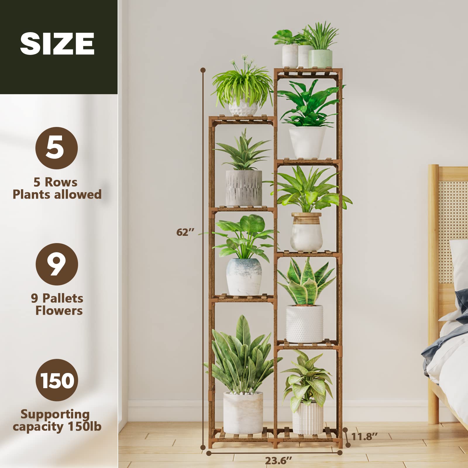 Bamworld lifestyle display with plants illustrating stylish organization