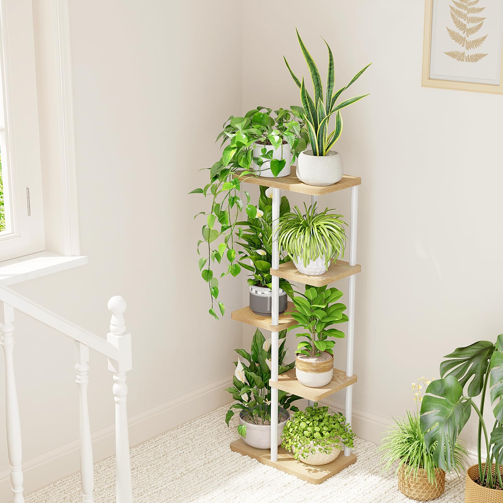 Bamworld plant stand in living room showing decorative display and style boost