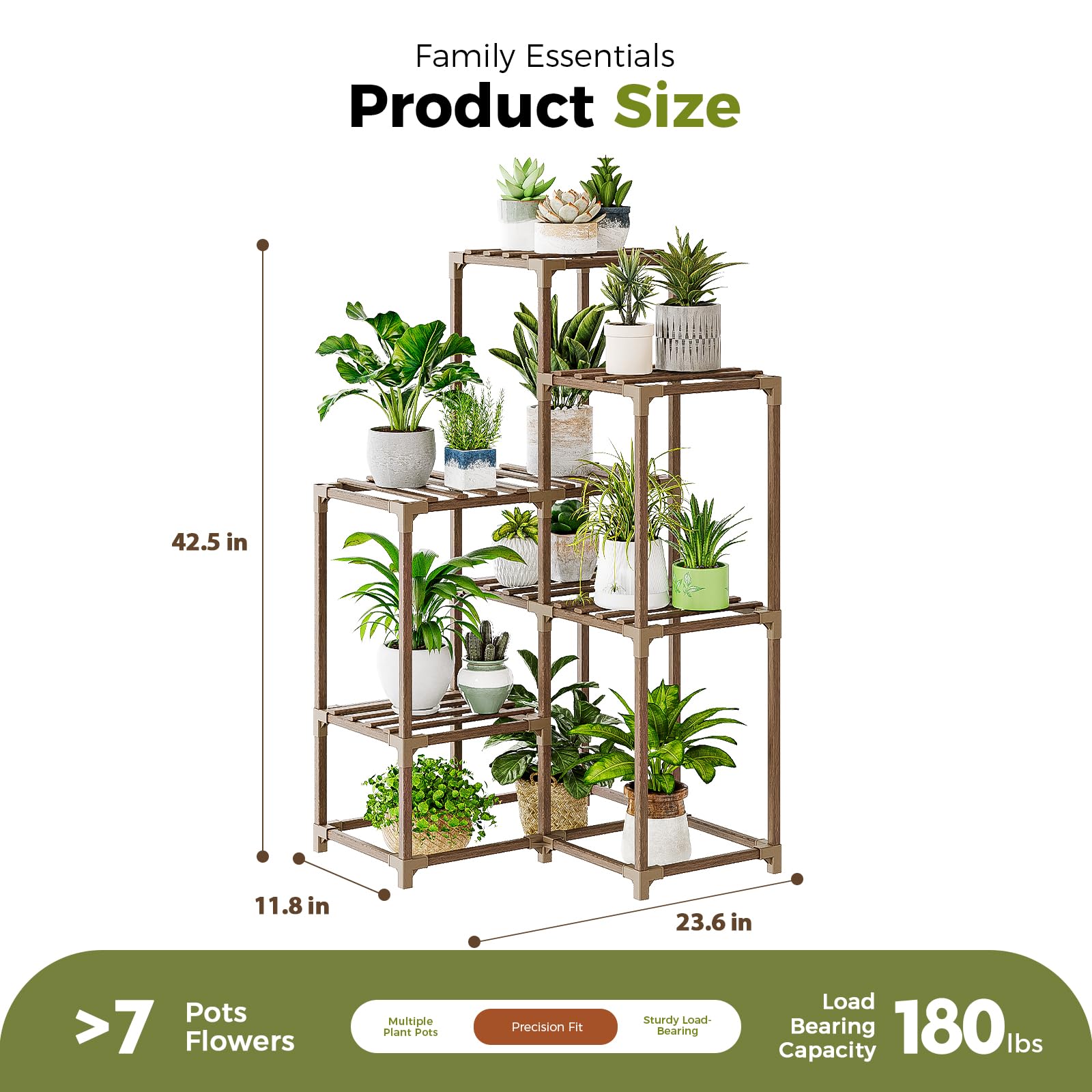 Bamworld plant stand in use with multiple pots demonstrating tiered display benefit