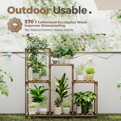 Bamworld plant stand staged on a balcony demonstrating organized display and better light access