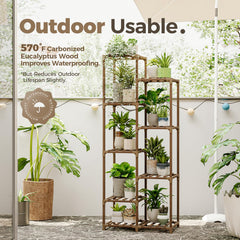 Bamworld plant stand eucalyptus shelf texture demonstrating water resistance