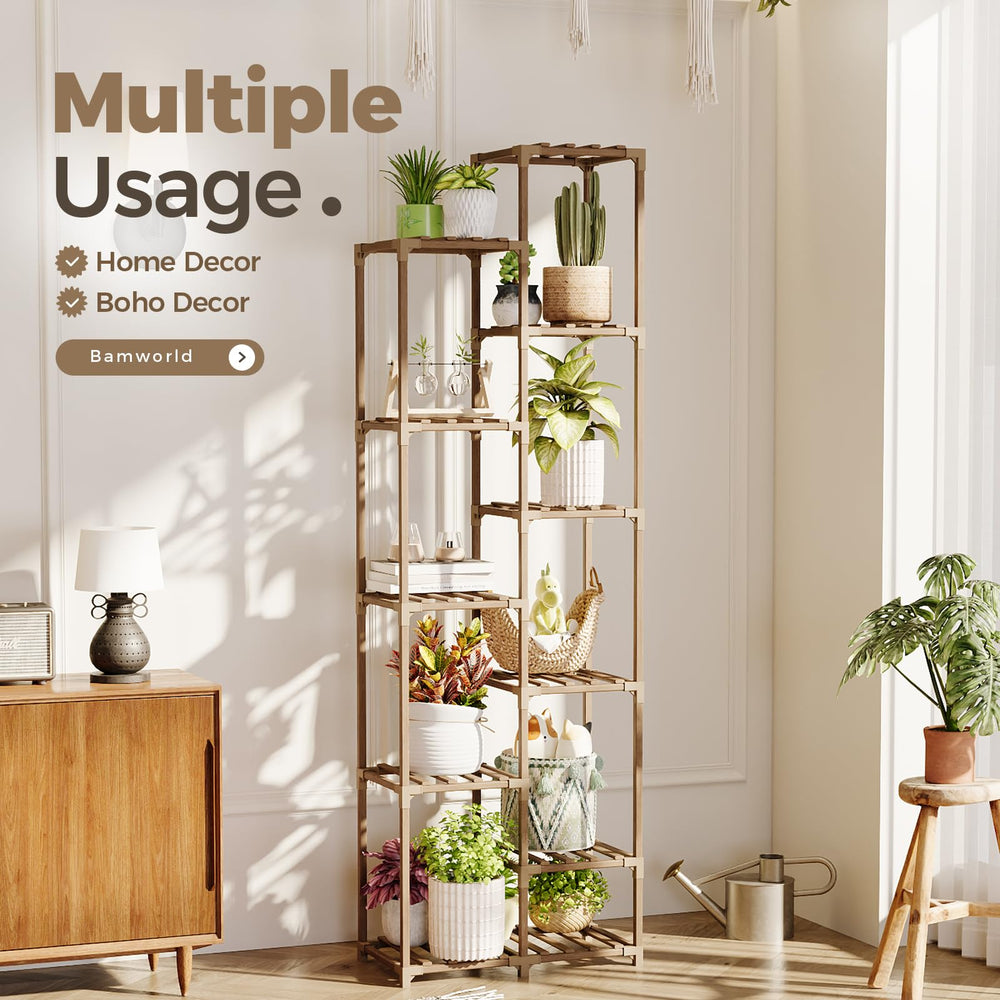 Bamworld filled with mixed potted plants showing layered display and visual impact