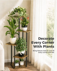 Bamworld plant shelf styled in living room improving room organization
