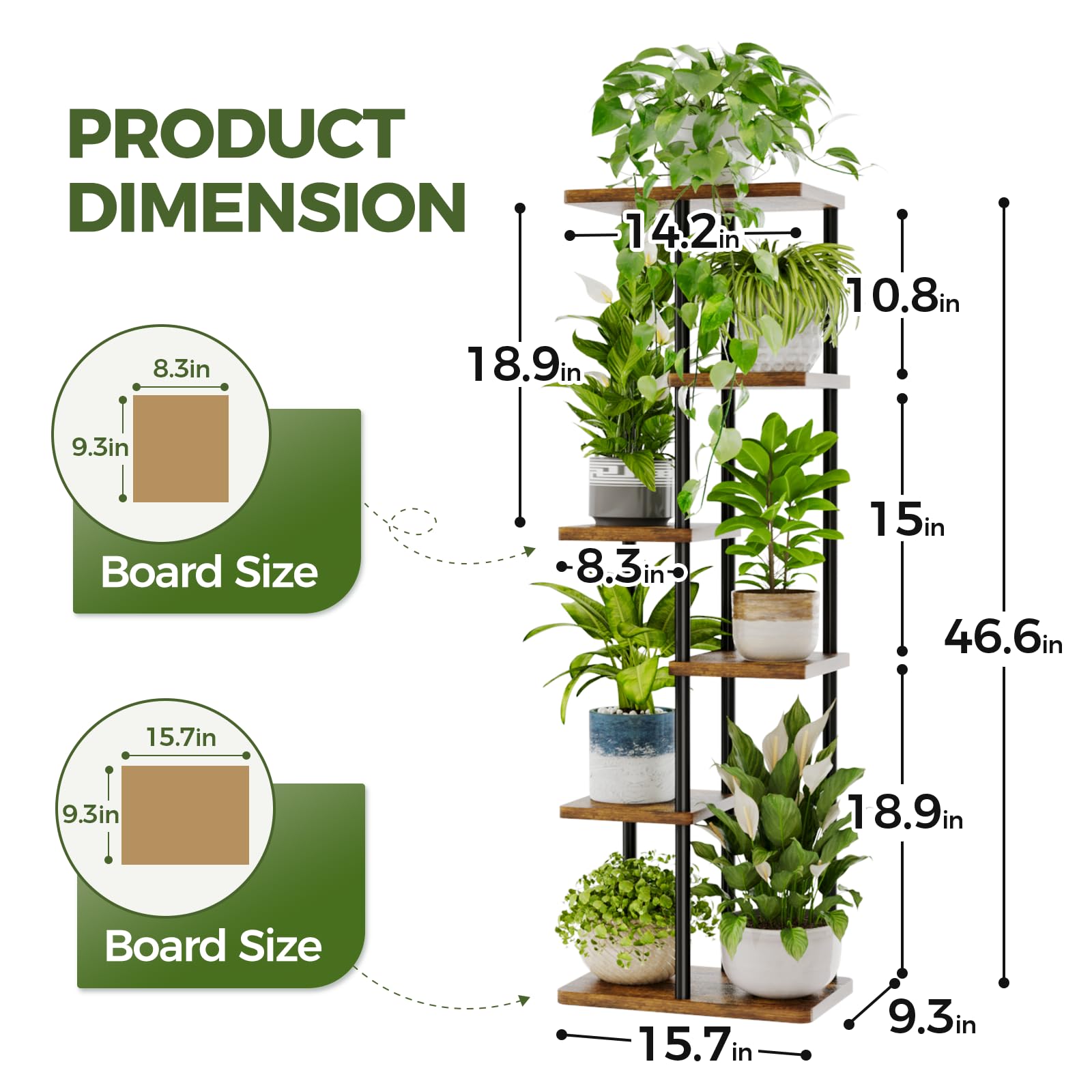Bamworld shelf in use with plants demonstrating organized display