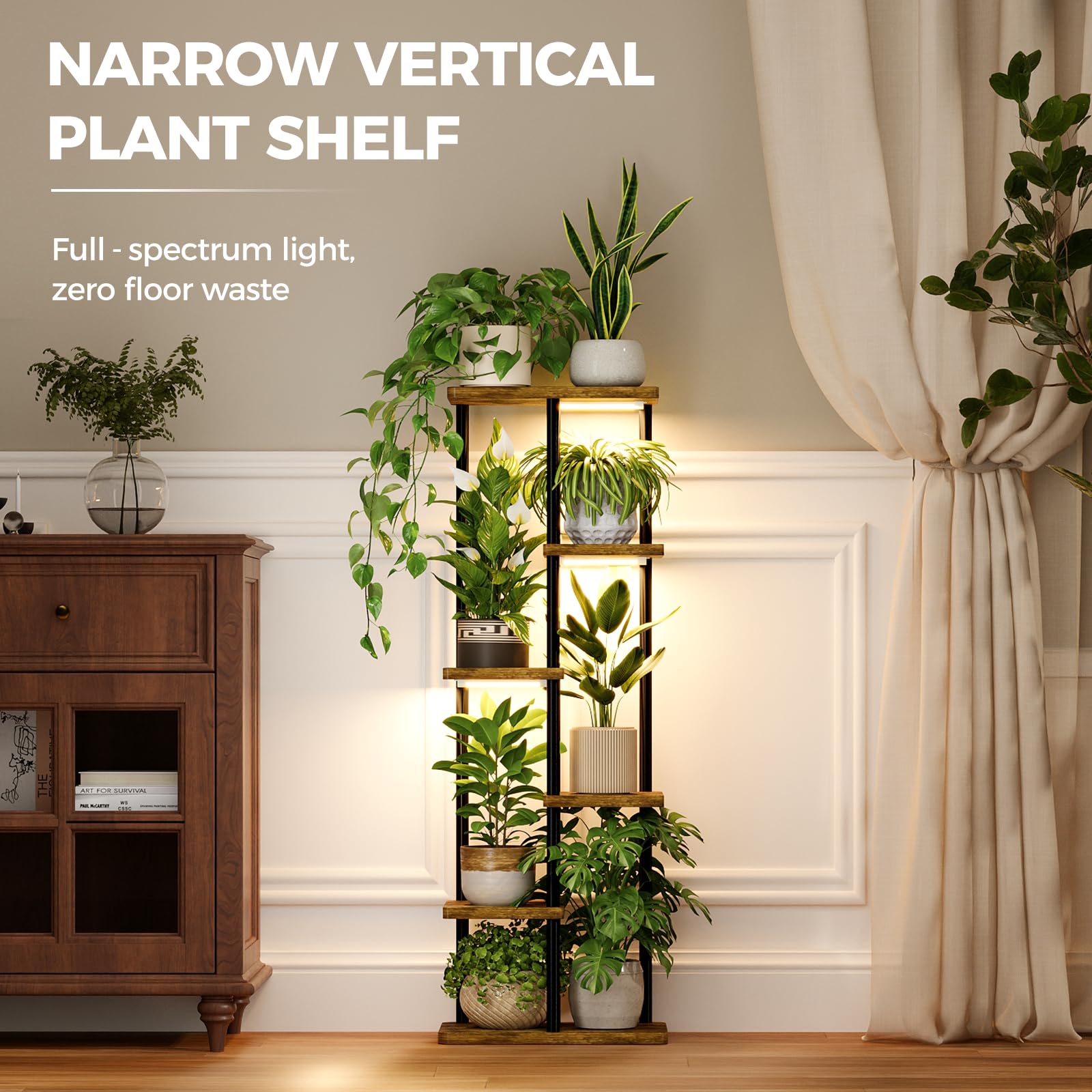 Bamworld shelf frame and thick shelves showing sturdy construction for heavy pots
