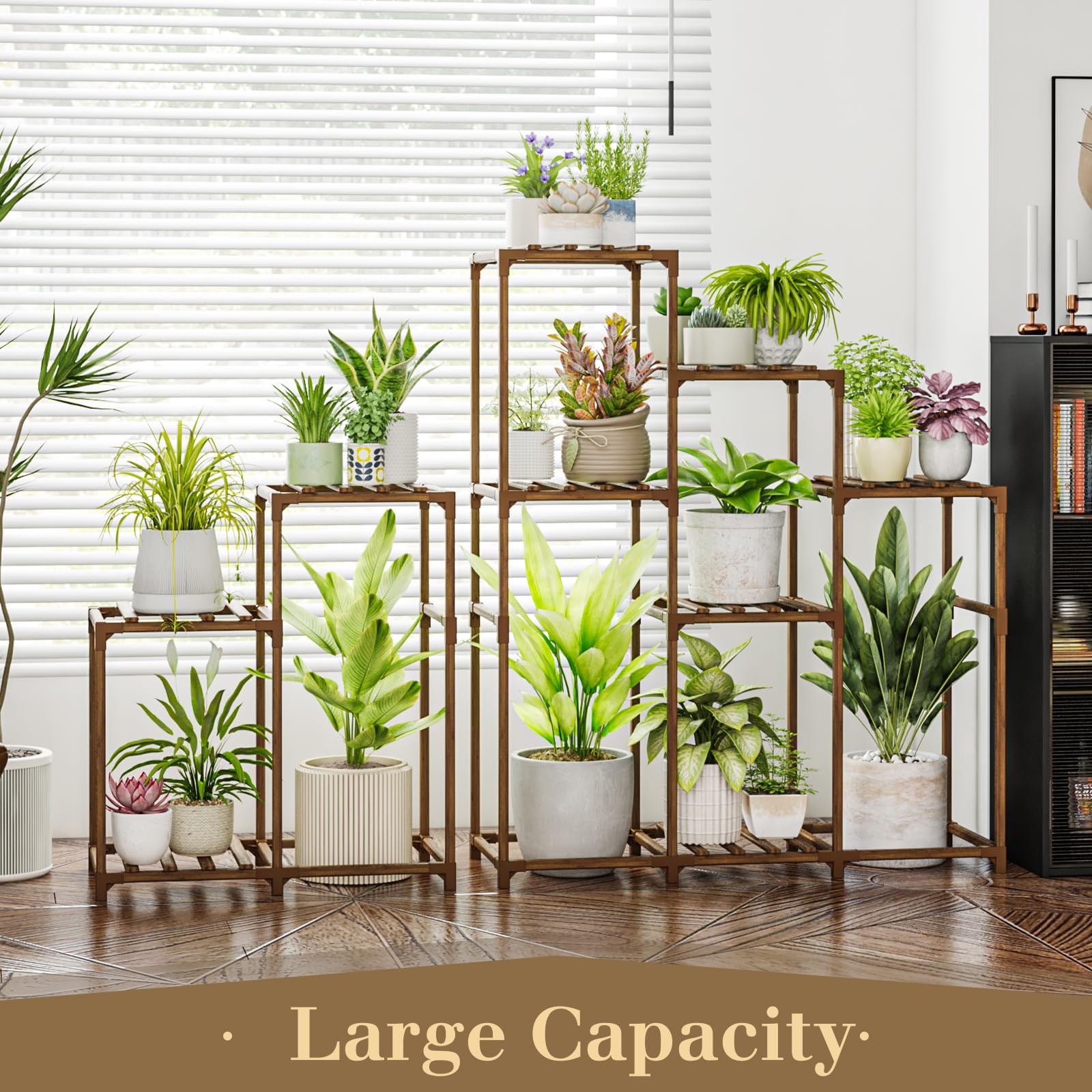 Bamworld side profile highlighting tall shelf 24.8-inch clearance for taller plants